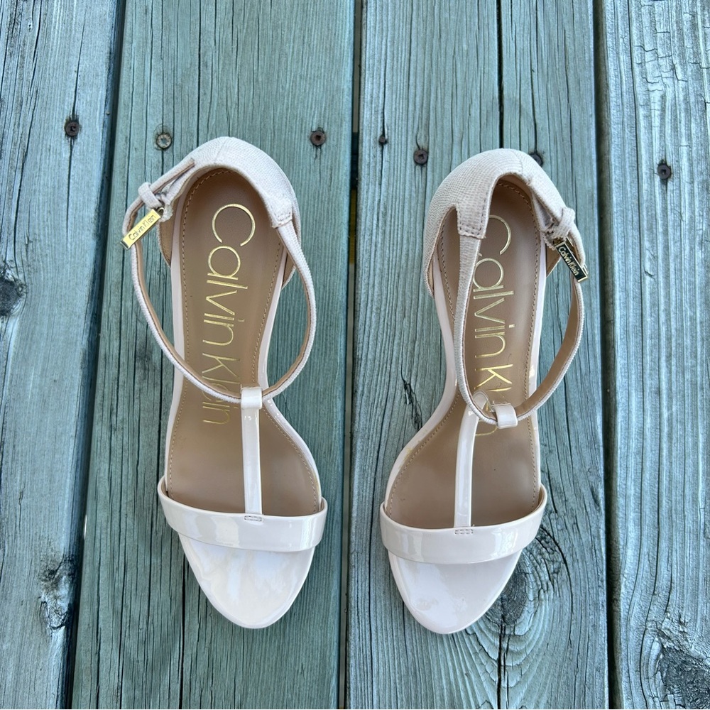 Calvin Klein Light Nude T-strap Pumps